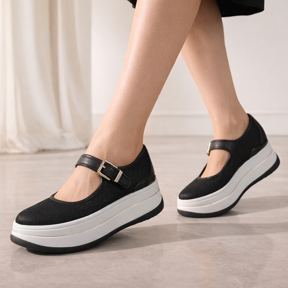 New Michael Kors Hayes Mary Jane Platform Sneakers Black Mesh Sz 8 MSRP$175 - Picture 2 of 15